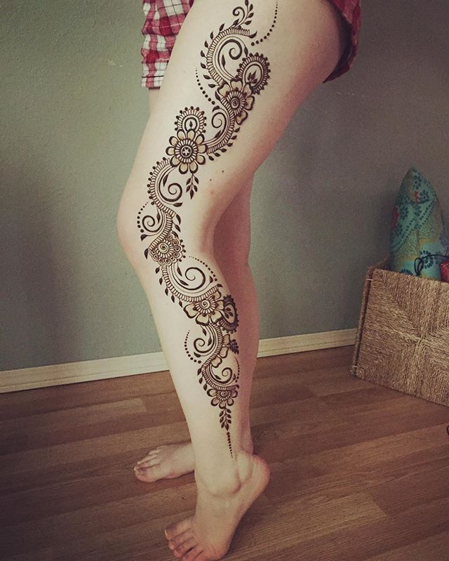 Henna Spiral full leg design For legs