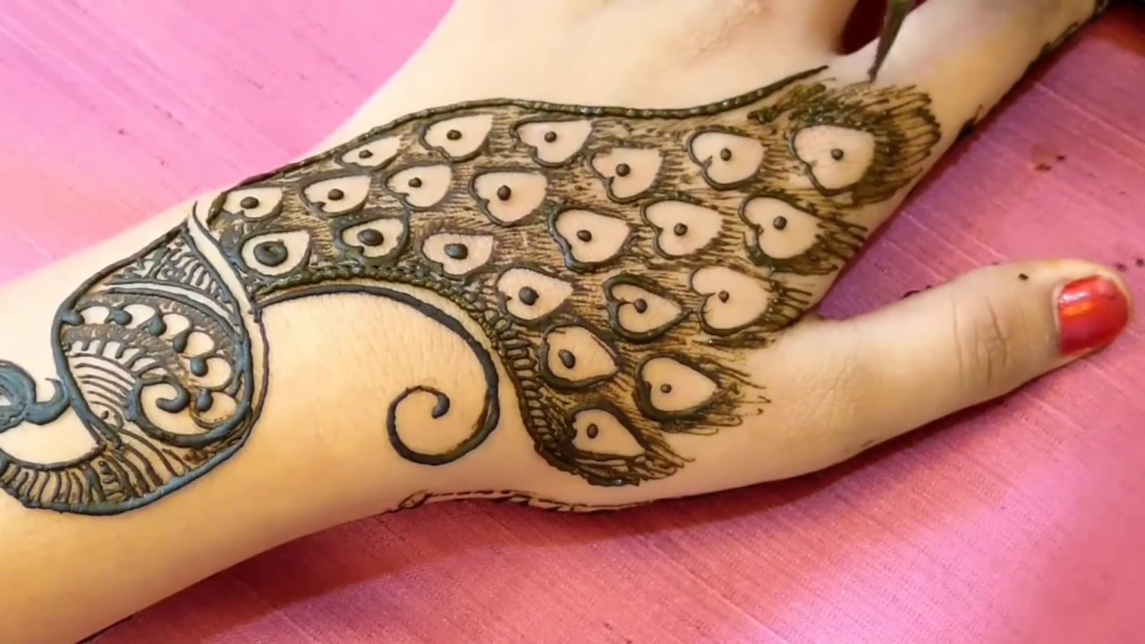 Peacock henna design