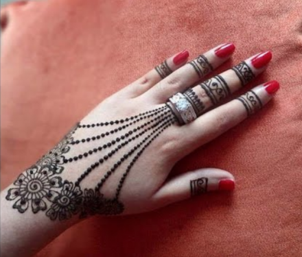 henna simple henna ring design