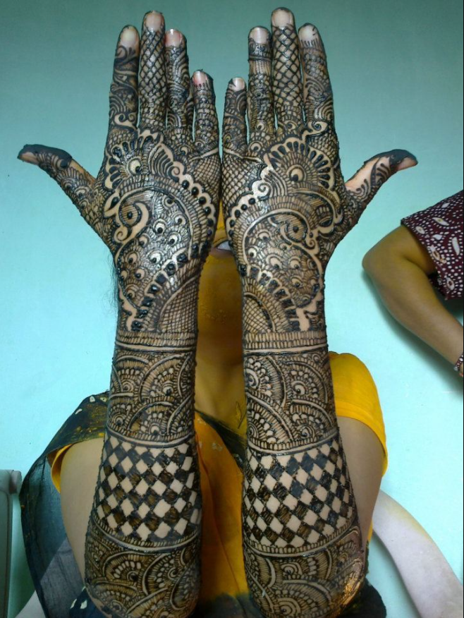Simple Latest Bridal Mehndi Designs For Full Hands Front And Back