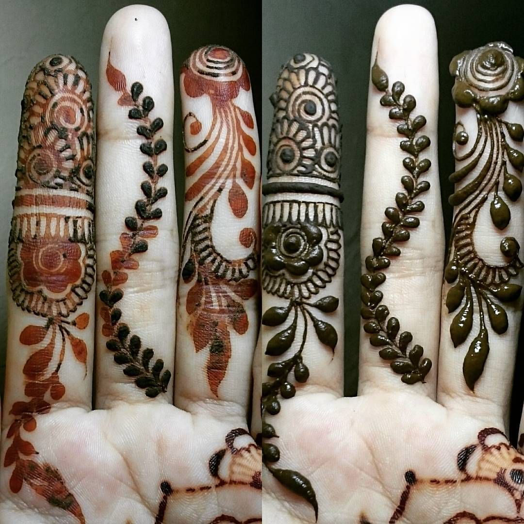 Simple Mehndi Designs For Fingers Front Side