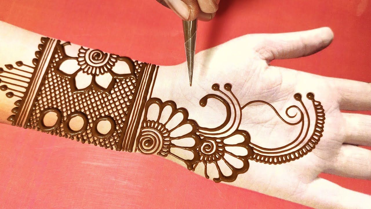 Unique and Simple Front Hand Mehndi Design