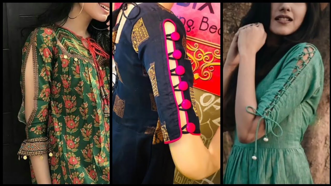 Unique and trendy Cotton Salwar Kameez Sleeve Designs