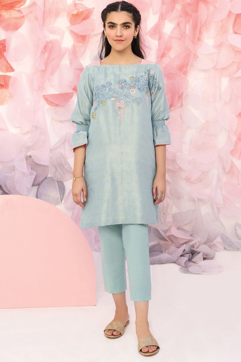 Embroidered Jacquard Shirt and trouser 2 pc suit
