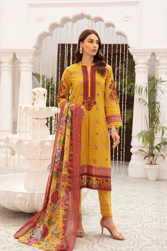 Printed Embroidered 3PC Suit