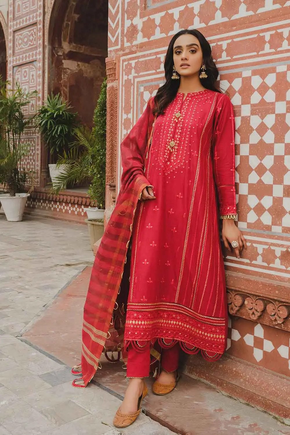 Unstitched Embroidered Luxury Cotton Suit