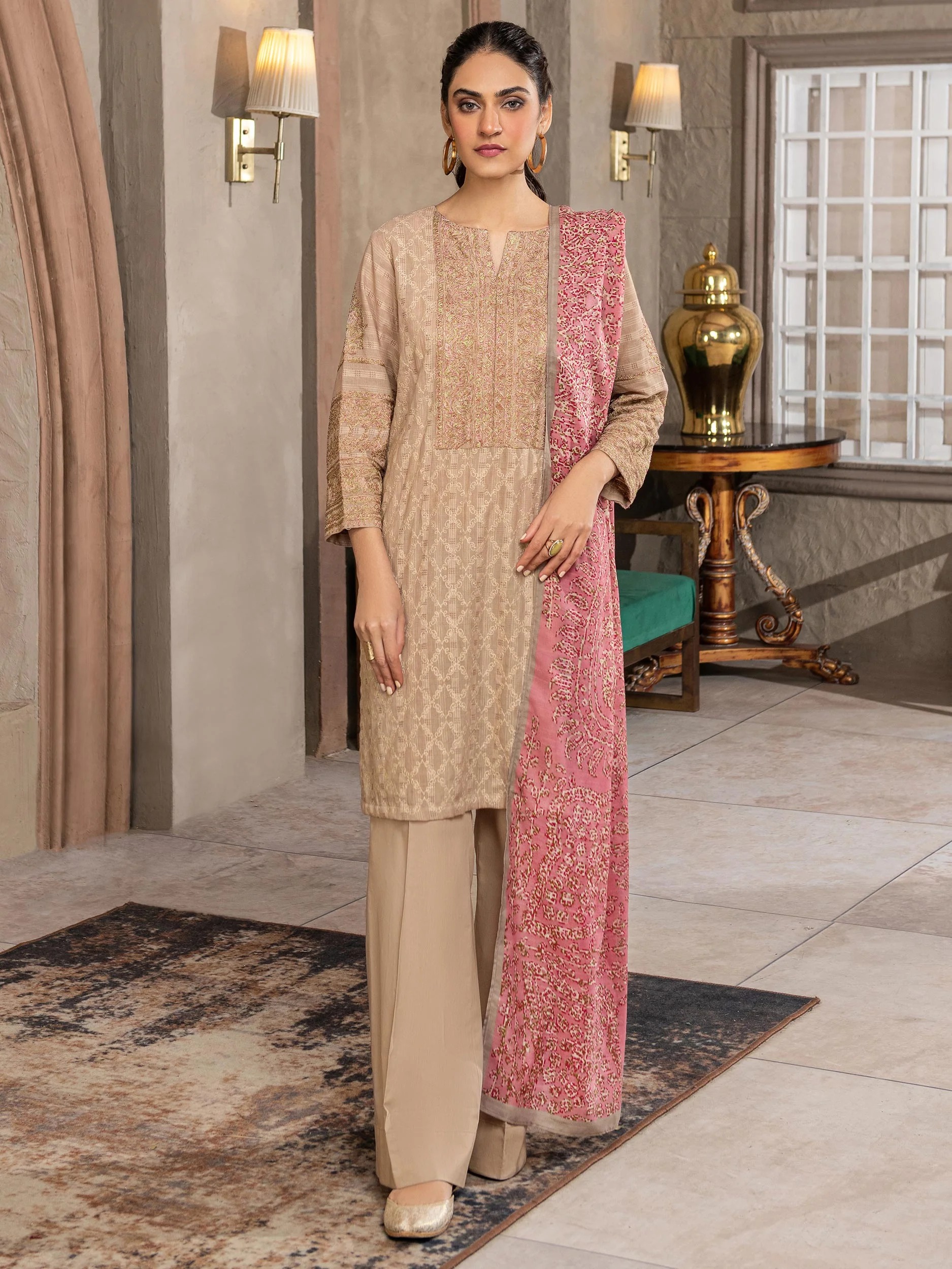 3 Piece Lawn Suit-Embroidered Fabric
