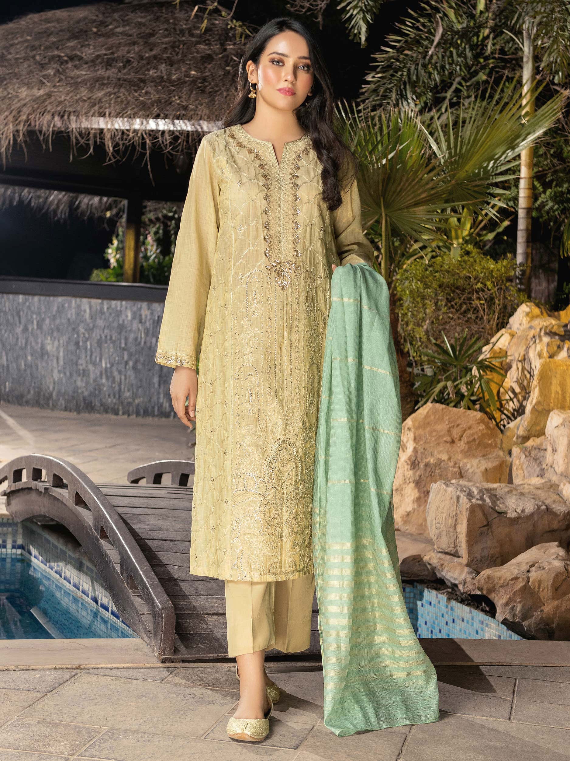 3 Piece Massouri Lawn Suit-Embroidered