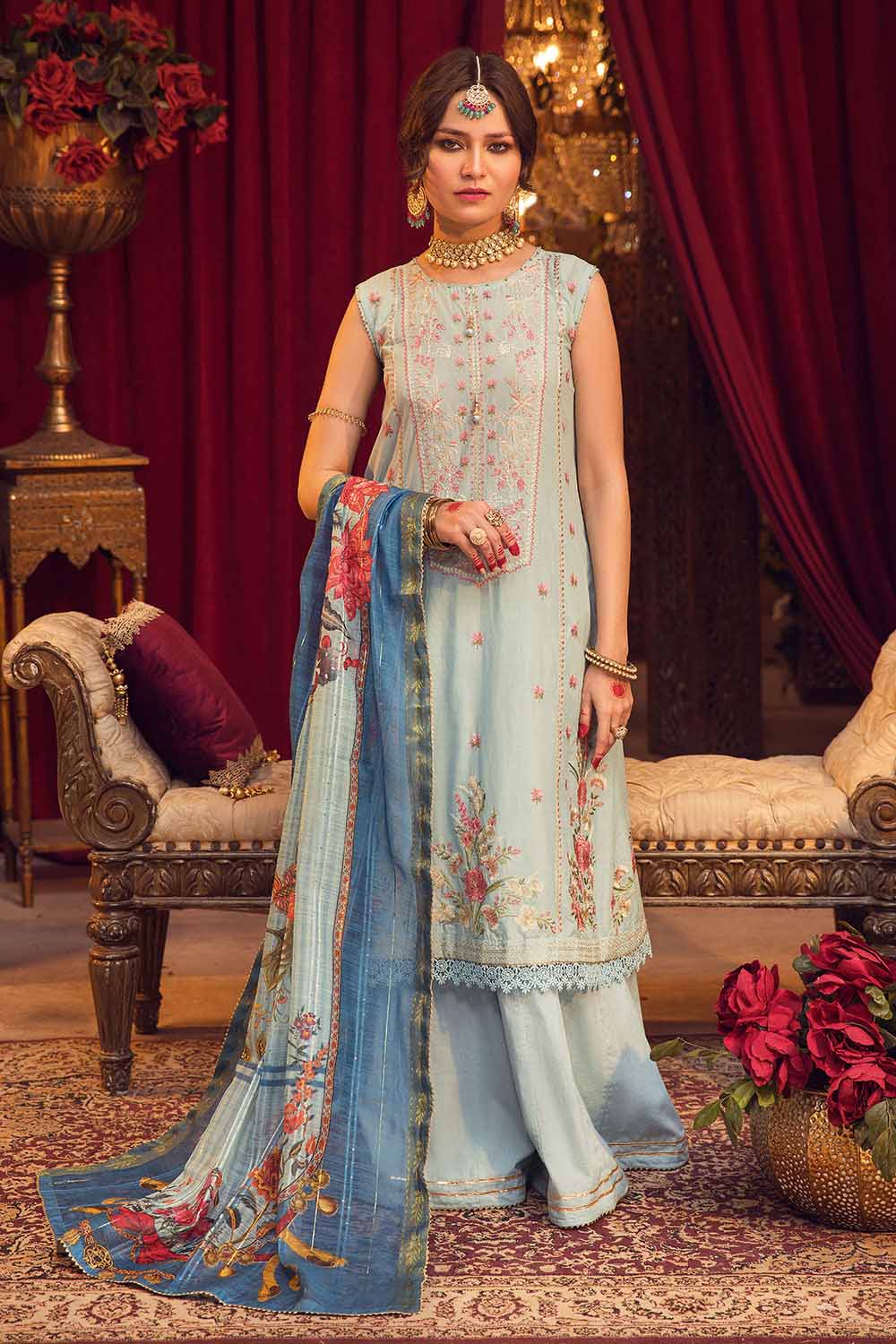 3PC Lawn Embroidered Unstitched Suit with Jacquard Dupatta