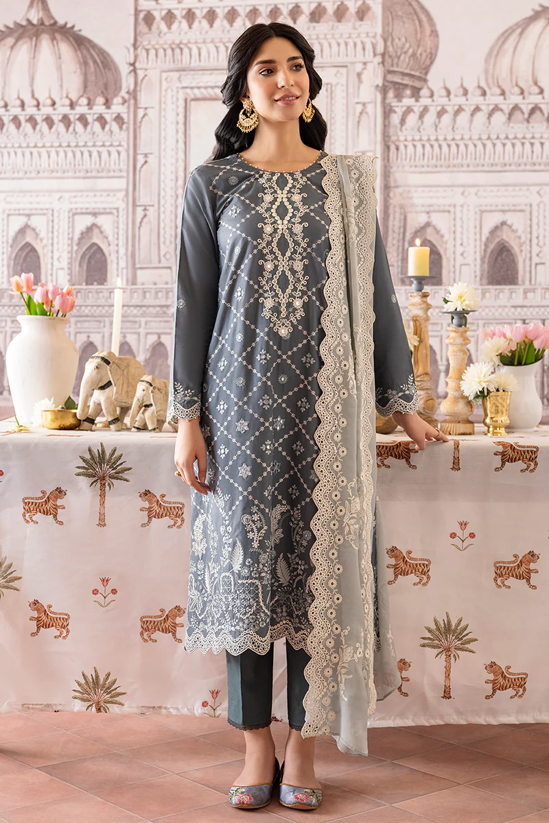 EMBROIDERED 3PC LAWN SUIT