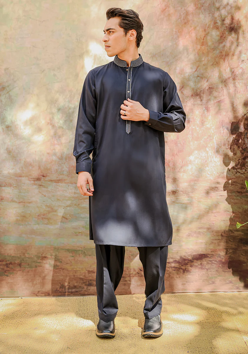 Poly Viscose Embroidered Suit