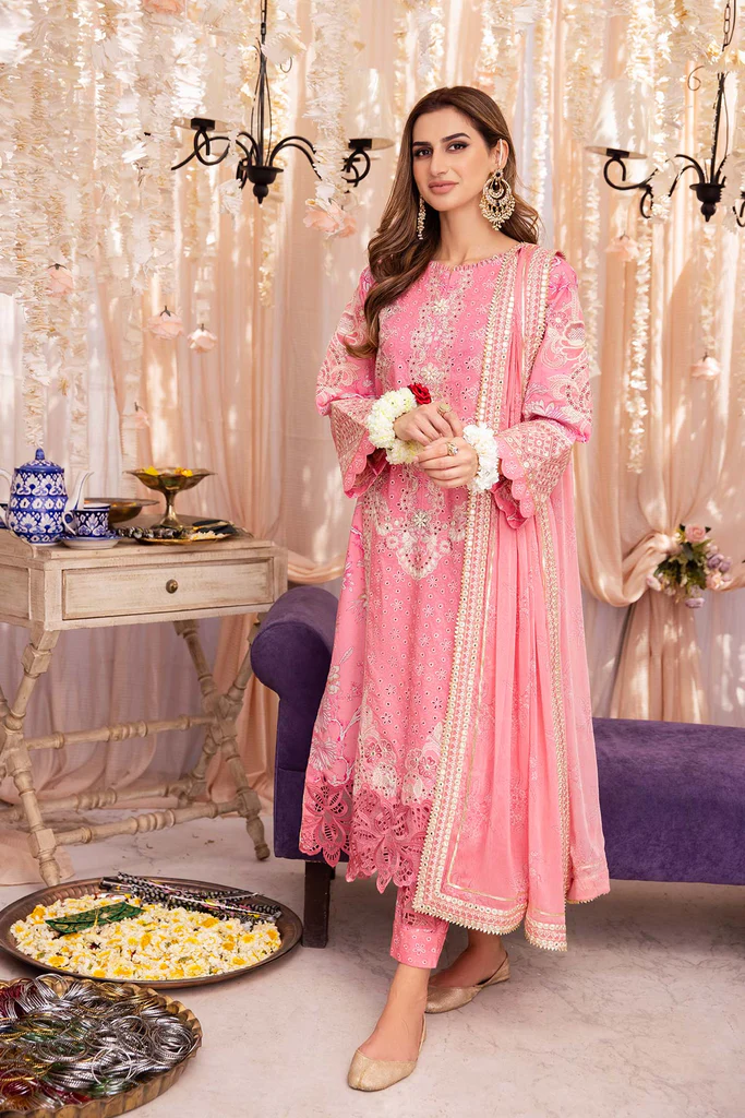 Unstitched Luxury Embroidered 3pc suit